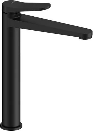 Rubinetto per lavabo getto laminare cristallino Air nero opaco H 29 cm