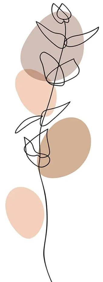 Stampa su tela – Foglia minimalista su sfondo bianco No4