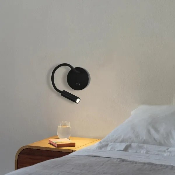 Brilagi - LED Lampada flessibile da muro MAYA LED/3W/230V 4000K nero