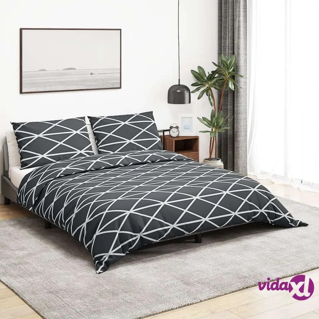 vidaXL Set Copripiumino Grigio 220x240 cm in Cotone