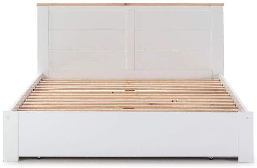 Letto matrimoniale bianco con contenitore con griglia 160x200 cm Gabi - Marckeric