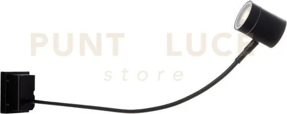 Applique banner flessibile orientabile nera 1 luce attacco gu10 ip5...