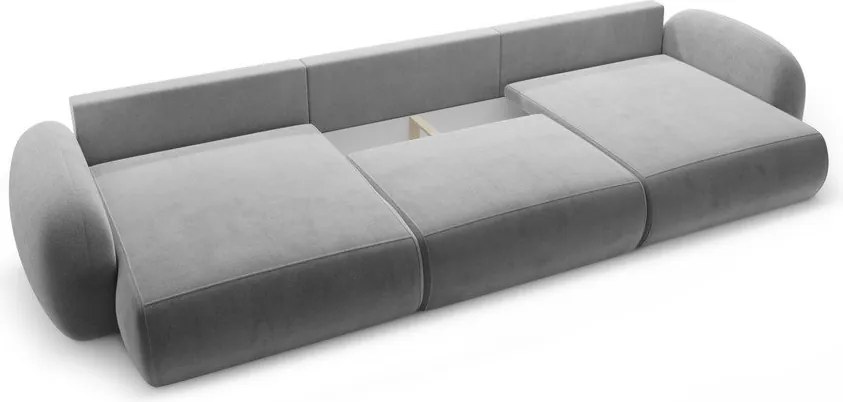 Divano angolare grigio scuro allungabile/con contenitore (a U) con rivestimento in velluto Tonale – Cosmopolitan Design