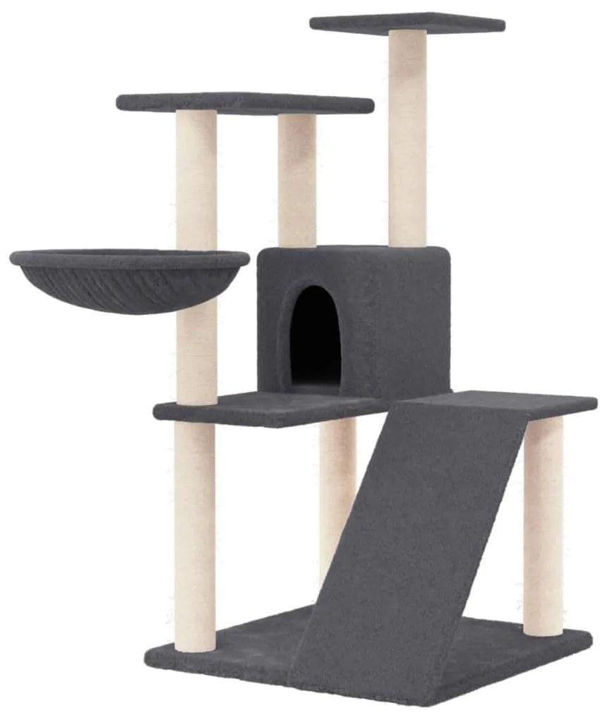 Albero per gatti con tiragraffi in sisal grigio scuro 94 cm