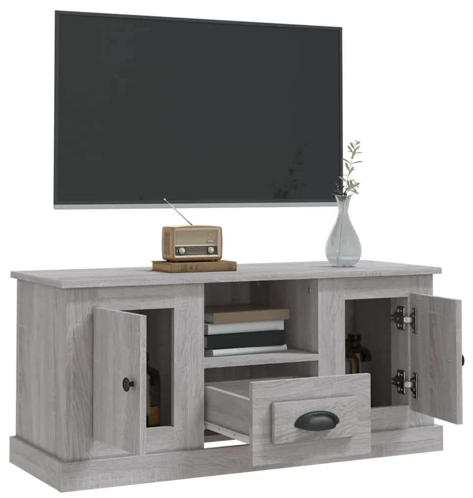 Mobile tv grigio sonoma 100x35,5x45 cm in legno multistrato