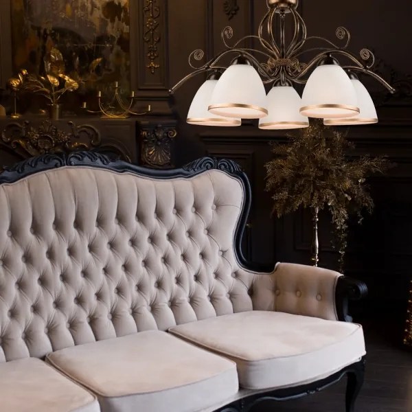 Lampadario a catena RETRO II 5xE27/60W/230V, nero patinato