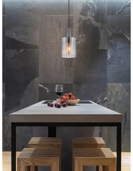 Globo 15904HS - Lampadario a sospensione con filo TULIVAR 1xE27/40W/230V diametro 18 cm grigio