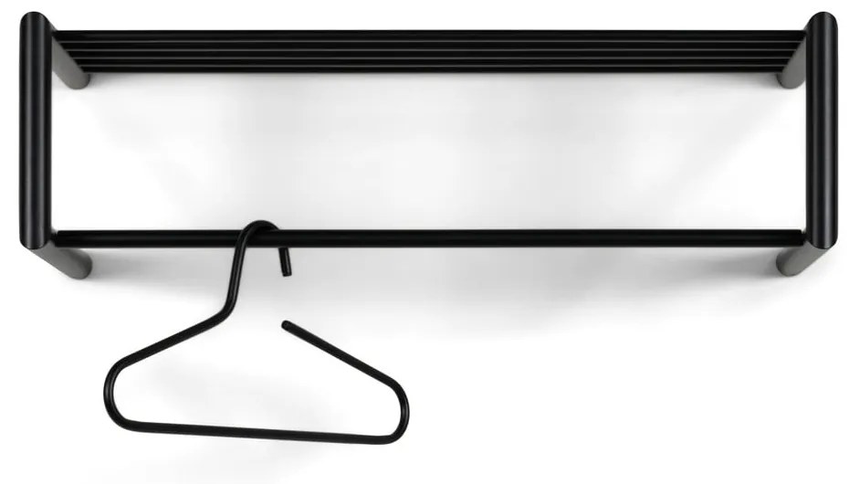 Attaccapanni da parete nero in metallo con scaffale 80 cm Smooth – Spinder Design