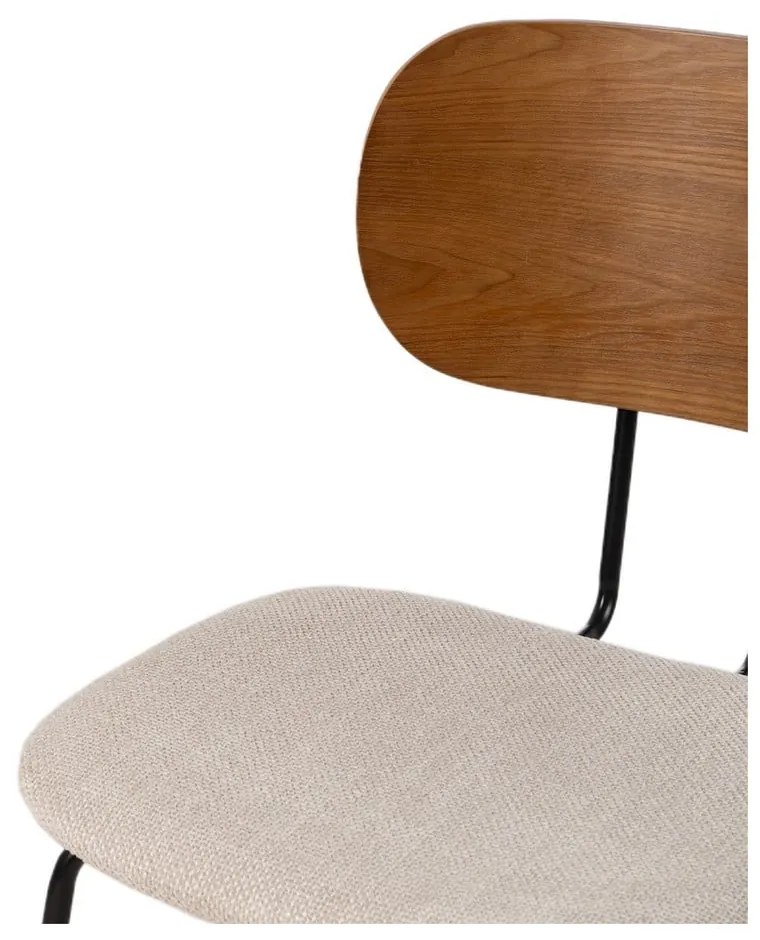 Set di 4 sedie da pranzo color crema con schienale in legno Cleo - Ixia