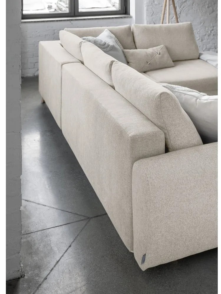 Divano letto angolare beige L, angolo destro Scandic Lagom - Miuform