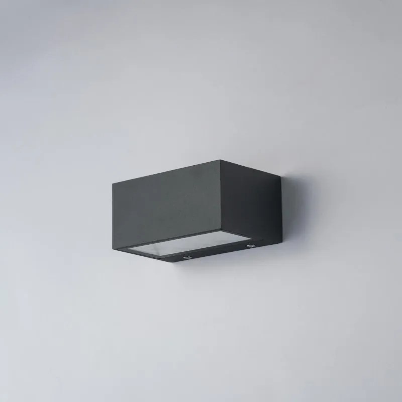 Applique LED moderno da esterno Twin grigio IP54, luce bianco naturale 900 lumen, INTEC
