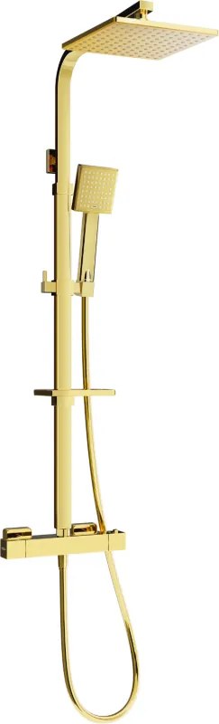 Mexen CQ45 set doccia montato esternamente con soffione e batteria termostatica, oro - 772504595-50
