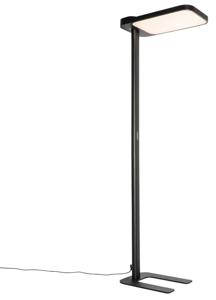 Lampada da terra a luce diurna nera quadrata con LED e dimmer - Guzo