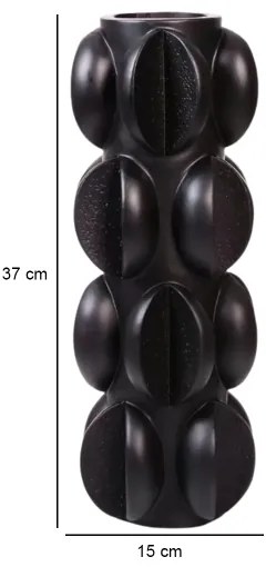 Vaso 37x15 cm resina/nero opaco