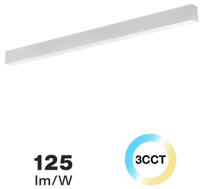 Lampada Lineare LED da Soffitto 42W 120cm Bianca con driver Philips Colore Bianco Variabile CCT