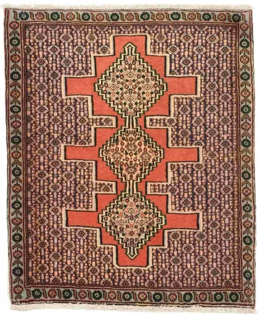 Sanandaj Tappeto persiano 80x90 Rosso (Iran) Annodato A Mano