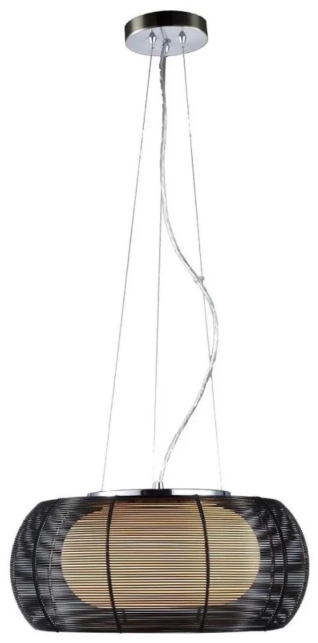 Searchlight 20025 - Lampadario a sospensione con filo 2xE27/60W/230V diametro 40 cm nero