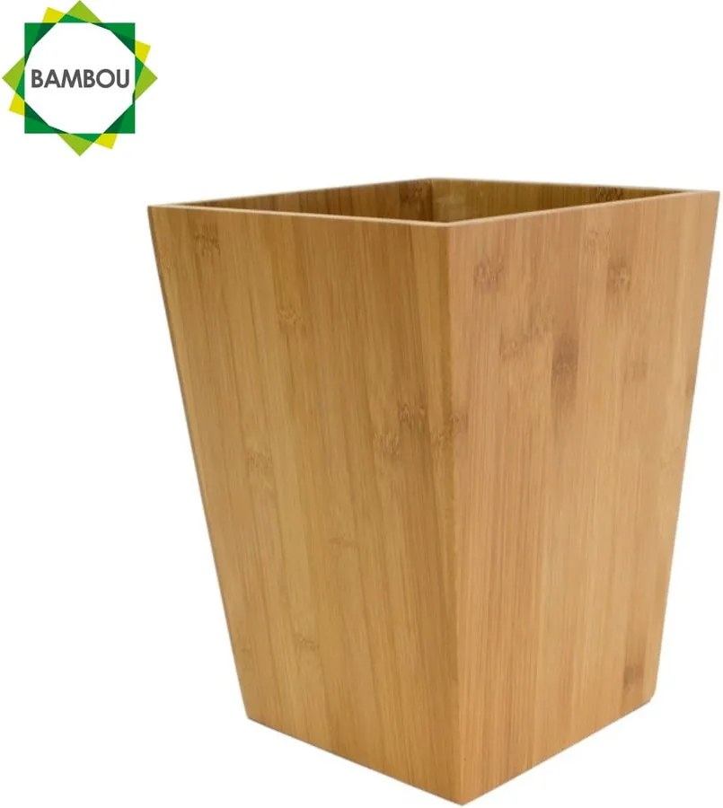 Cestino per la spazzatura di colore naturale in bambù 3 l – MSV