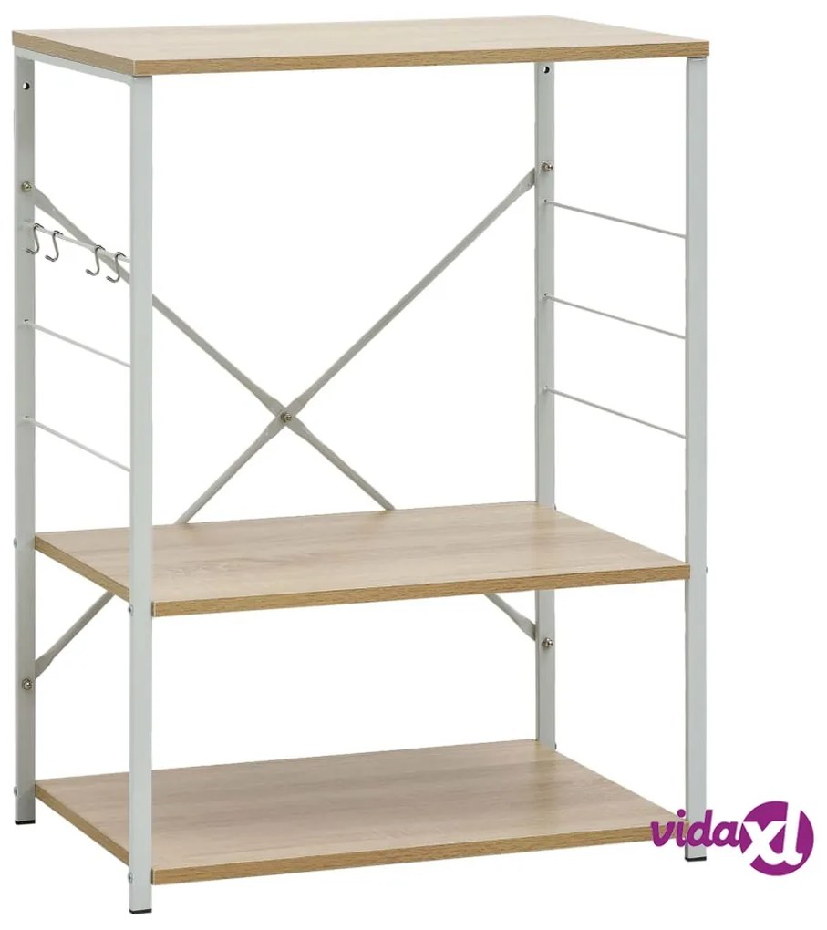 vidaXL Mobile Microonde Bianco Rovere 60x39,6x79,5cm Legno Multistrato