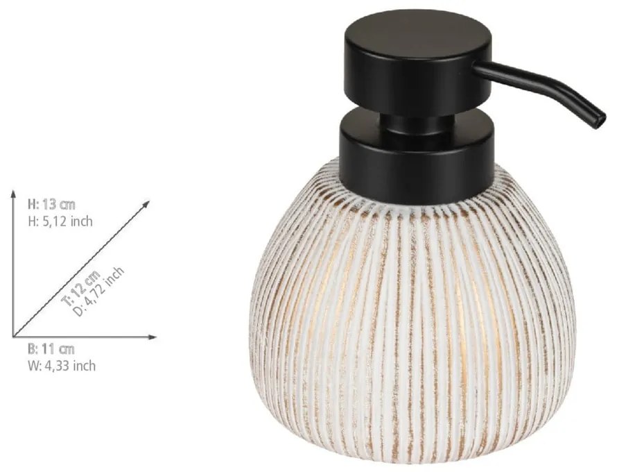 Dispenser per sapone bianco opaco in ceramica 500 ml Pascoli – Wenko