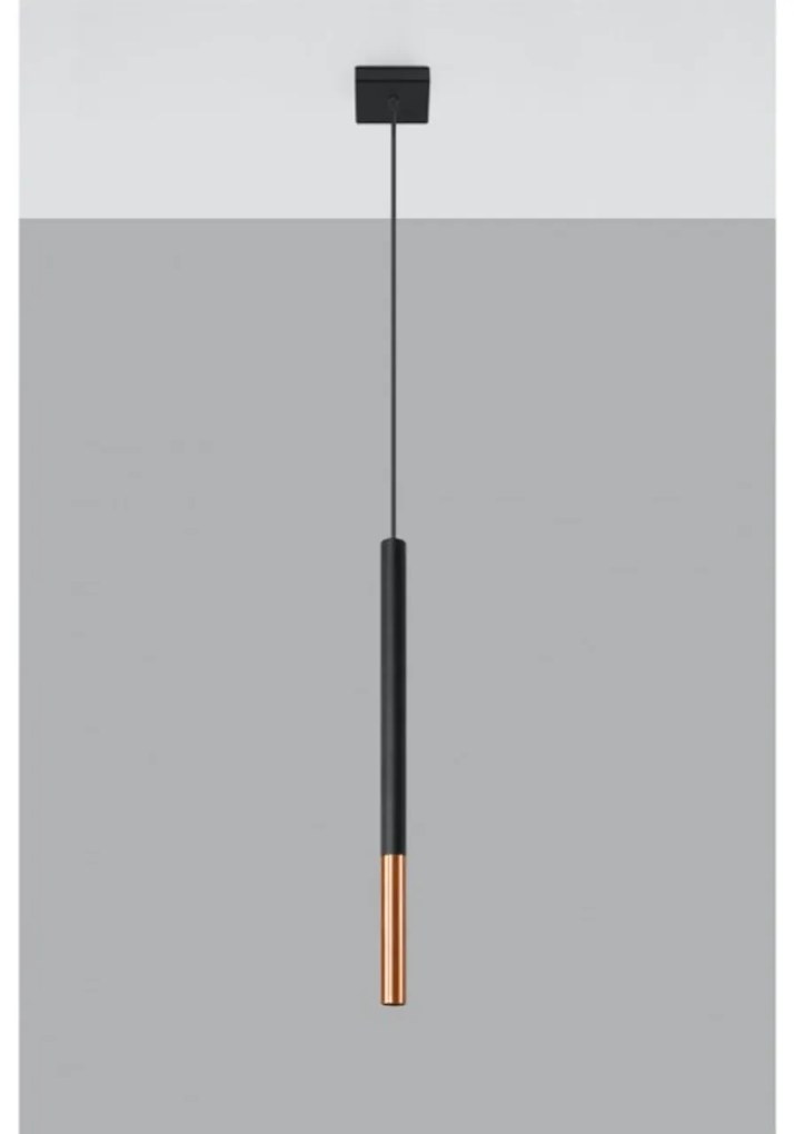 Lampadario a Sospensione MOZAICA 1 Nero/Rame