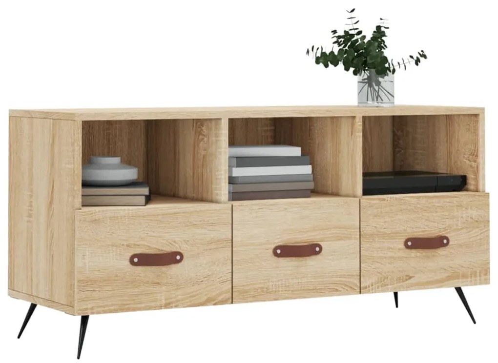 Mobile porta tv rovere sonoma 102x36x50 cm in legno multistrato