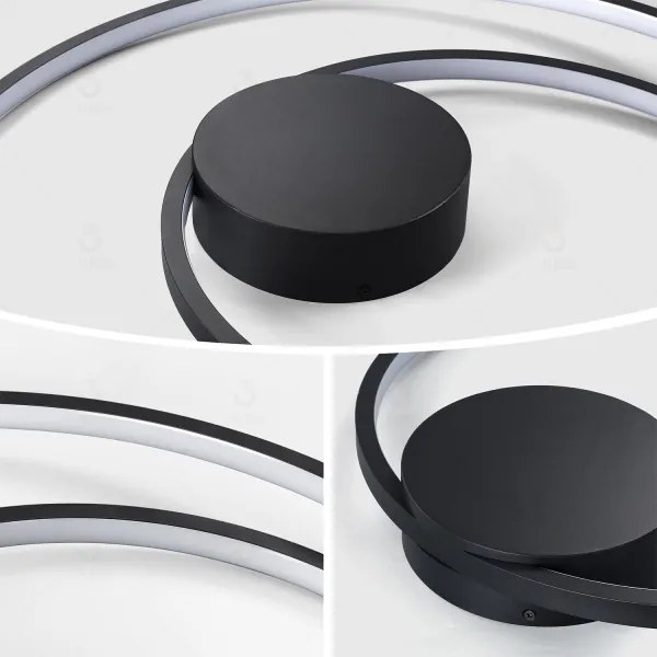 Brilagi- Plafoniera da soffitto dimmerabile a LED TWISTER LED/75W/230V Ø 70 cm nera +telecomando