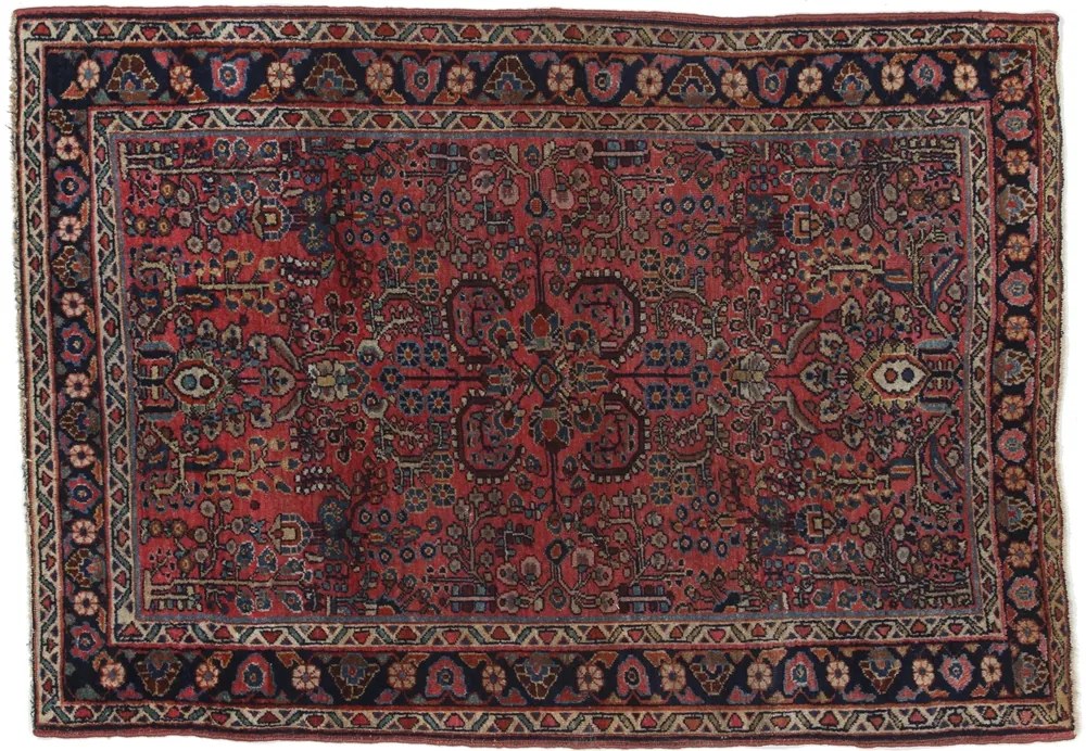 Sarouk Tappeto persiano 110x150 Blu (Iran) Annodato A Mano