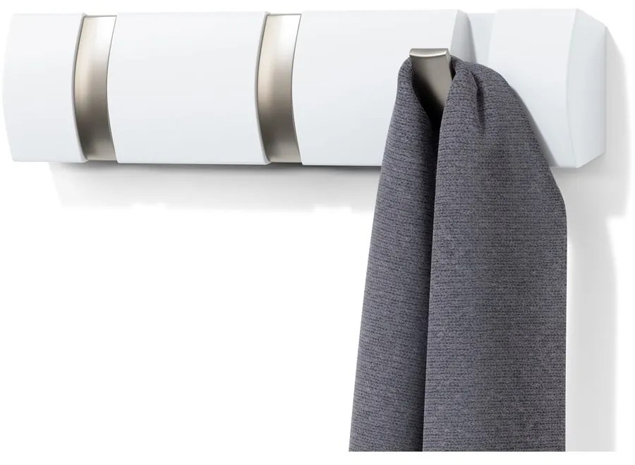 Appendiabiti da parete bianco in legno di pioppo Flip - Umbra