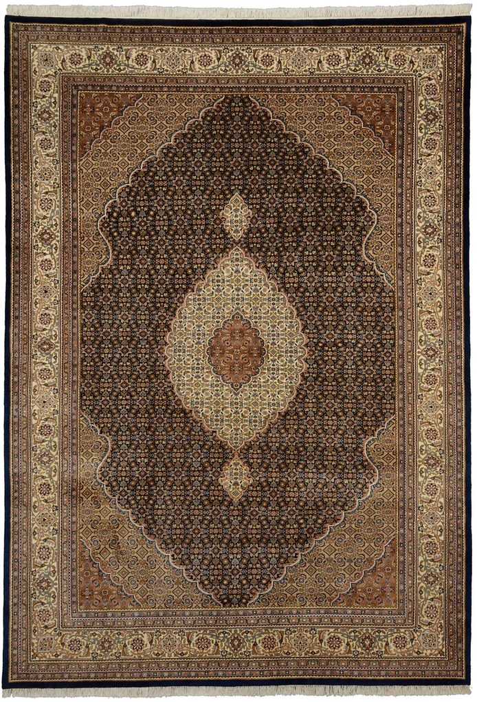 Tabriz Tappeto 250 x 350 Blu (Indian) Annodato A Mano