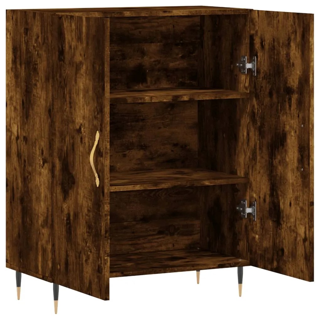 Credenza Rovere Fumo 69,5x34x90 cm in Legno Multistrato