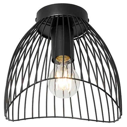 Plafoniera di design nera a filo metallico 20 cm - Pua