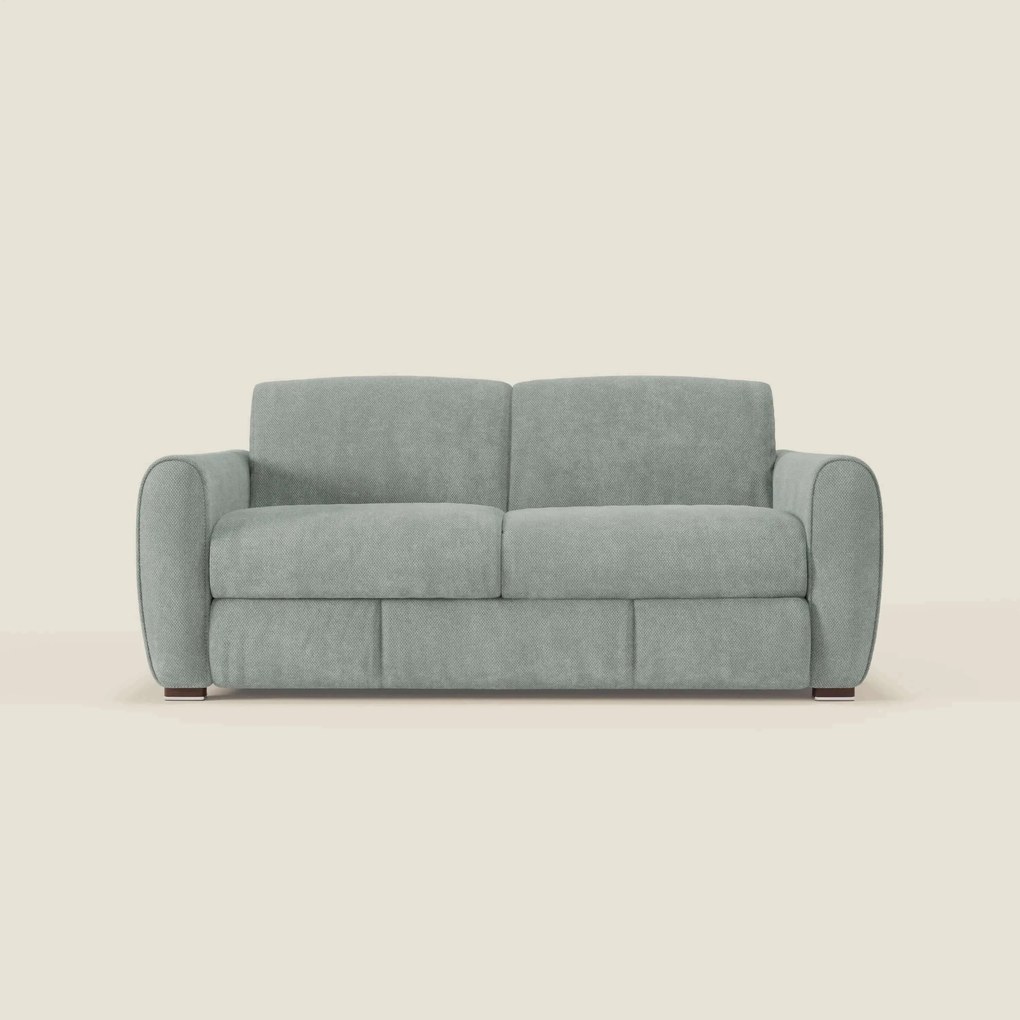 Kaleo Divano letto moderno con materasso H17 cm - in raffinato tessuto impermeabile T26 verde acqua