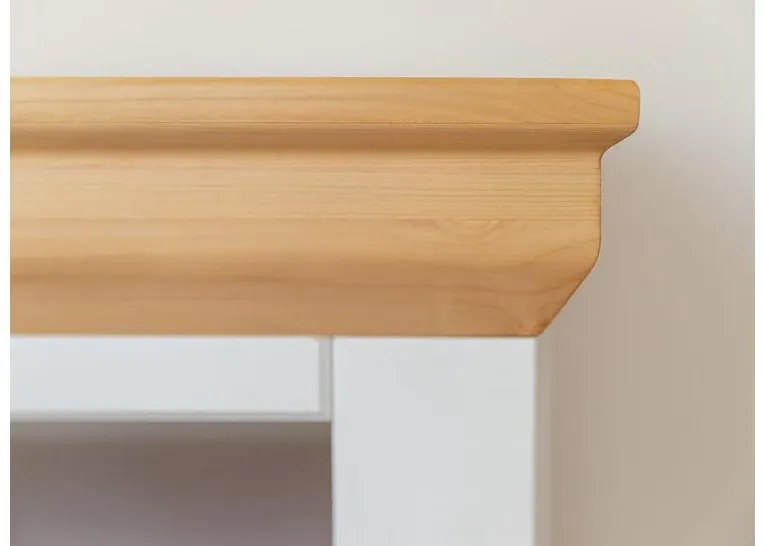 Vetrina legno massello pino due ante bianca naturale shabby