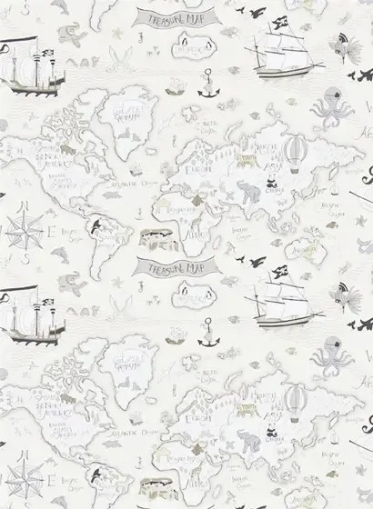 Sanderson Carta da parati Treasure Map - Beige