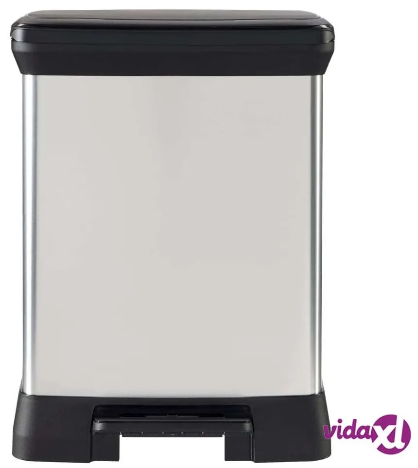 Curver Pattumiera a Pedale Deco Rettangolare 30 L Argento