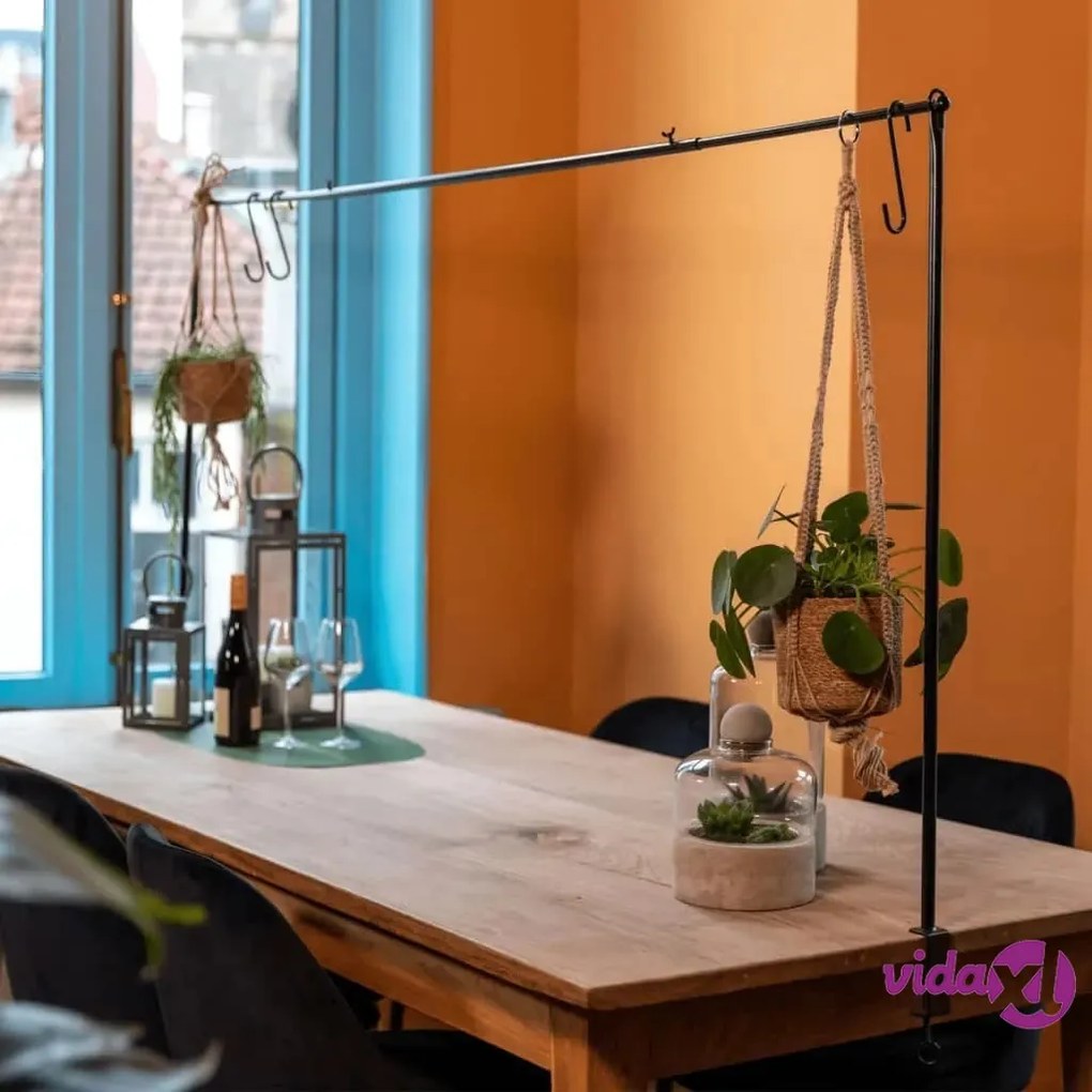 Esschert Design Asta da Tavolo Decorativa con Morsetto Nera