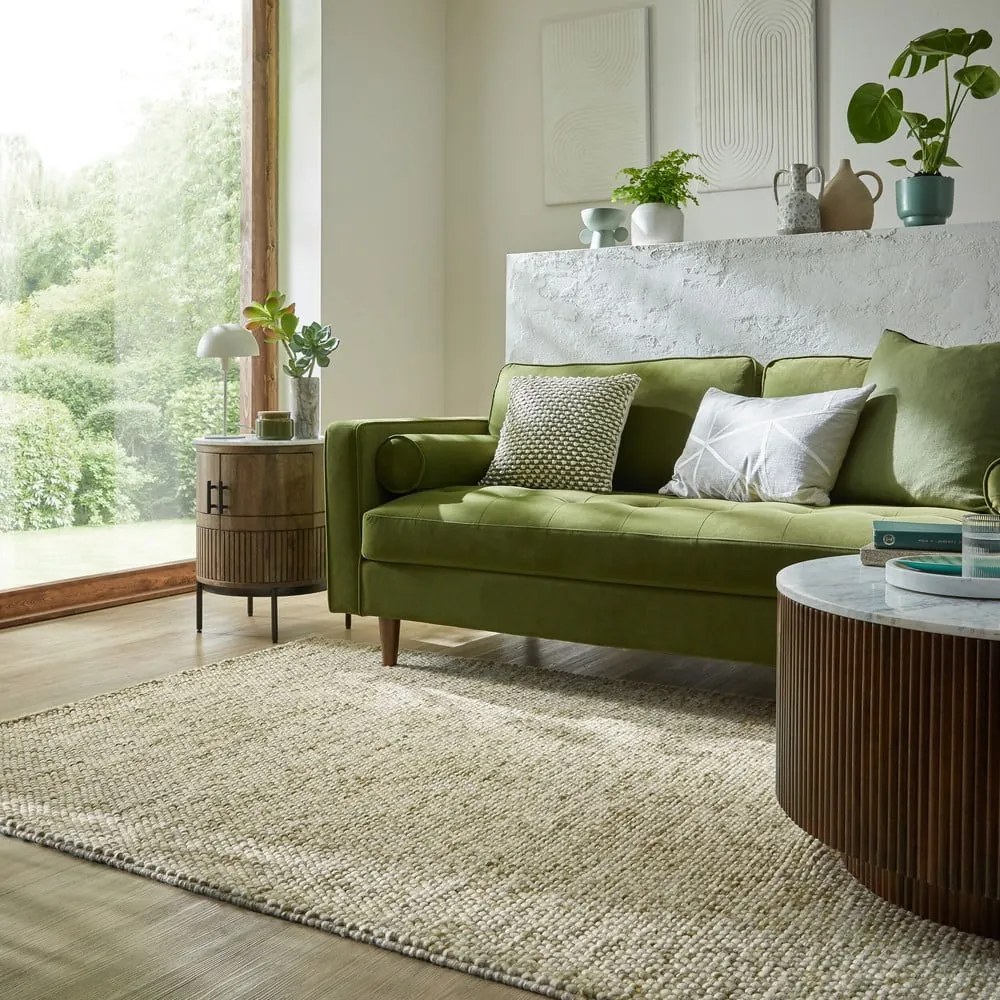 Tappeto kaki tessuto a mano in misto lana 120x170 cm Minerals - Flair Rugs