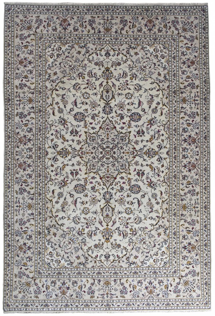 Kashan Tappeto 300 x 200 Beige (Iran) Annodato A Mano