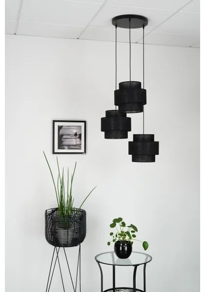 Brilagi - Lampadario a sospensione con filo SPACE YUTE 3xE27/15W/230V nero