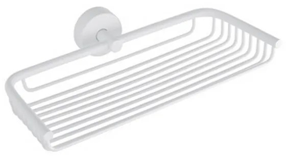 Kamalu - Portaoggetti doccia griglia 23cm in acciaio inox finitura bianca opaca | MONDE-B