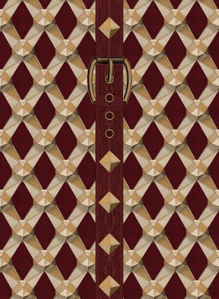Mindthegap Tapete Luxury Detail - Bordeaux/ Taupe