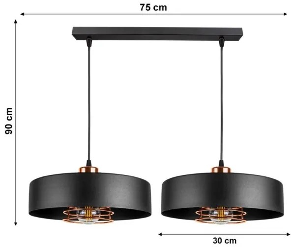 Lampadario a sospensione con filo VEST 2xE27/60W/230V
