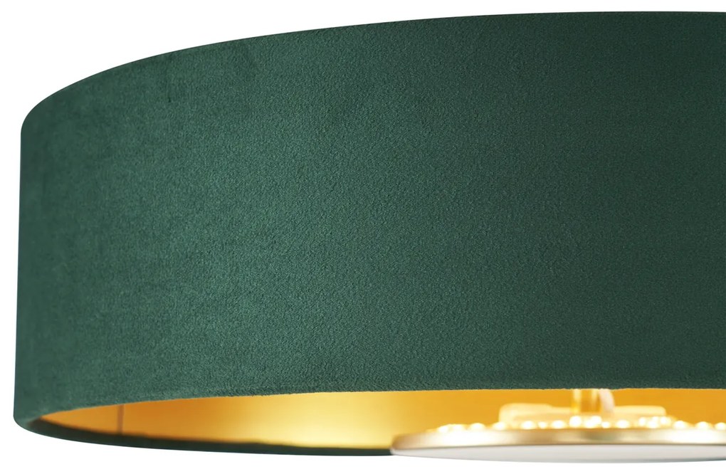 Plafoniera moderna verde con interno dorato incl. LED dimmerabile a 3 livelli - Bredow