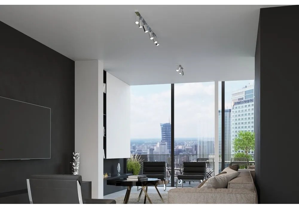 Lampada da soffitto in argento 4L Etna - Sollux