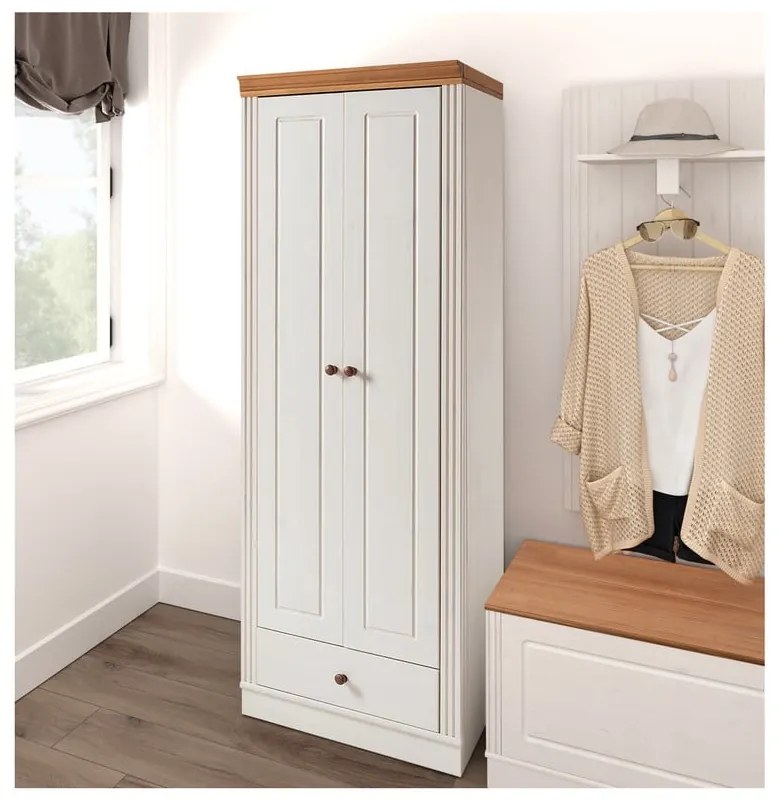 Armadio in legno di pino bianco 65x180 cm Anita - Støraa