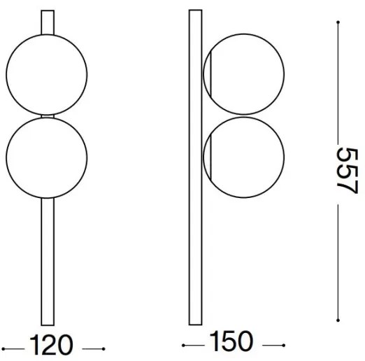 Ideal Lux - Plafoniera LED BINOMIO 2xG9/3W/230V nero