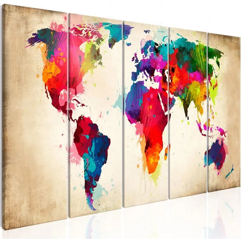 Quadro Bright Continents  Colore colorful, Dimensioni e Misure 200x80