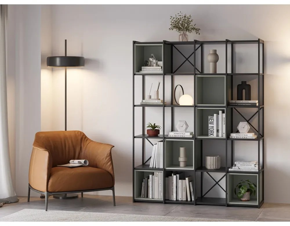 Libreria verde-nera 140x179 cm Anya - Marckeric