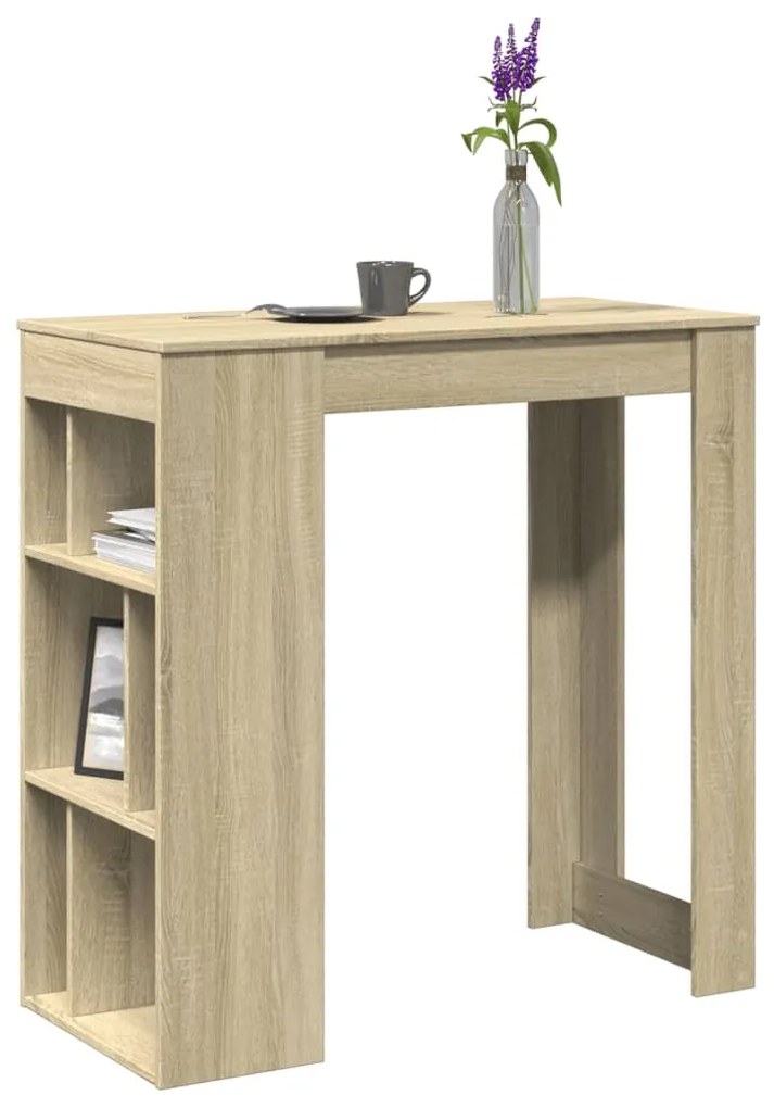 Tavolo Bar Con Rastrelliera Sonoma 102x50x103,5 Cm Multistrato /